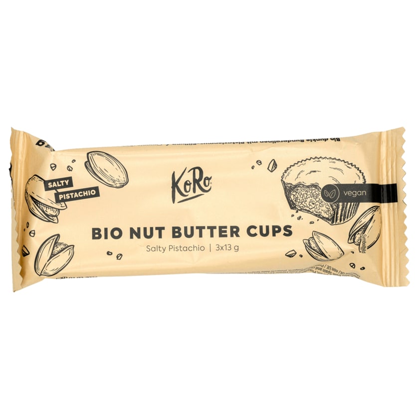 KoRo Bio Nut Butter Cups Salty Pistachio 3x13g